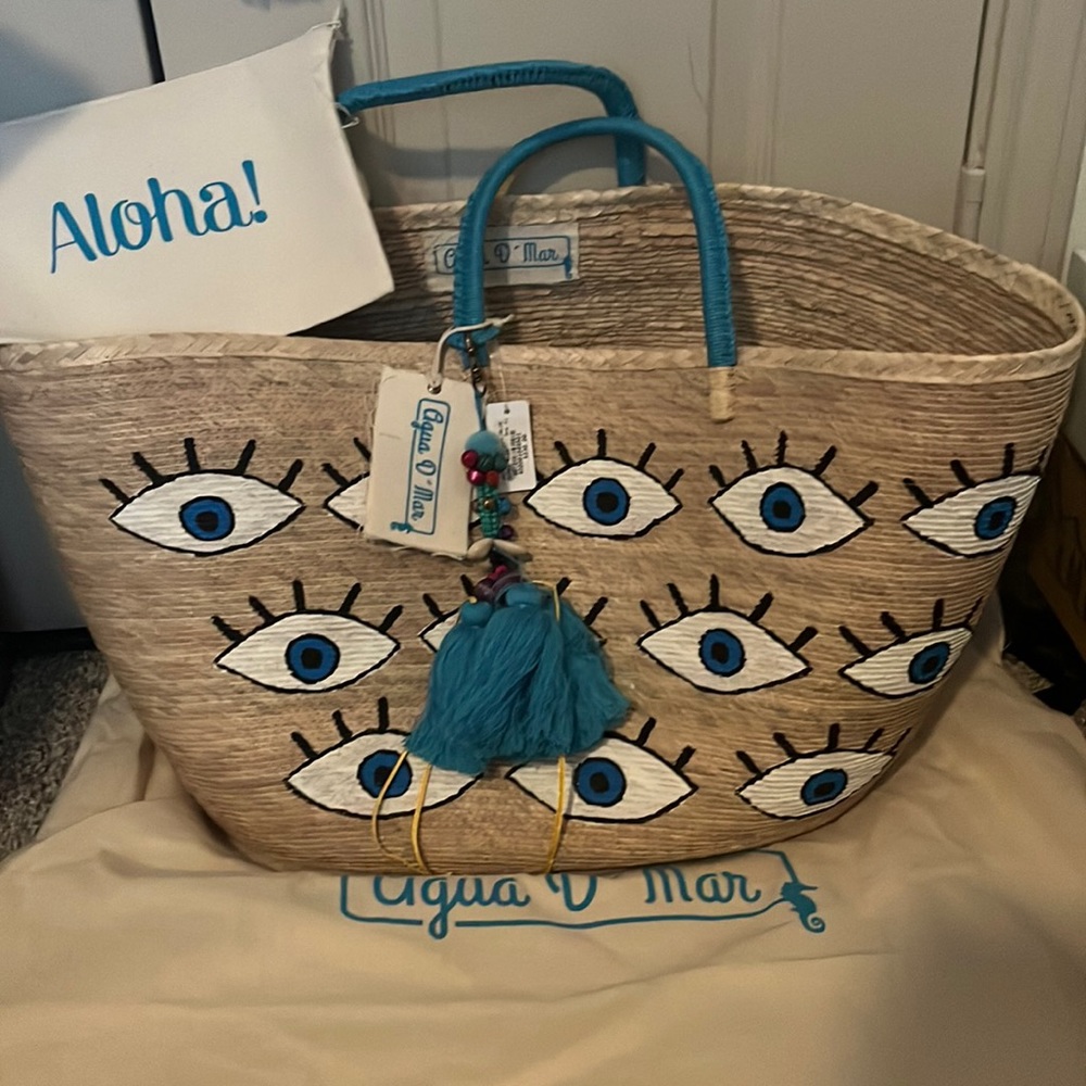 Agua D’Mar ADM Natural Blue Tote Bag